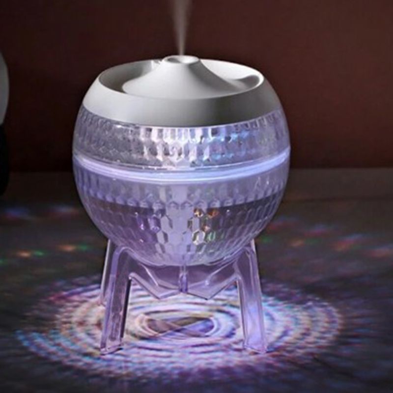 Luftbefeuchter „Mondo Planet“ aus Klarglas – USB – mit Farbwechsel (Downlight)