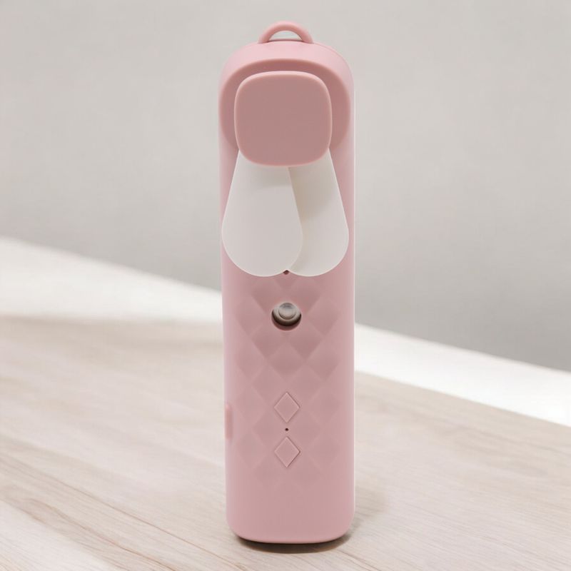Rosa Nano Nebel Gesichtsventilator und Spray – über USB wiederaufladbar