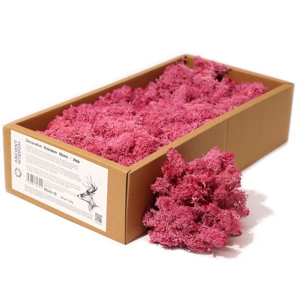 Hochwertiges dekoratives Rentiermoos – Rosa – 500-g-Box
