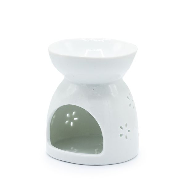 Duftlampe mit Buddha-Ausschnitt – weiß