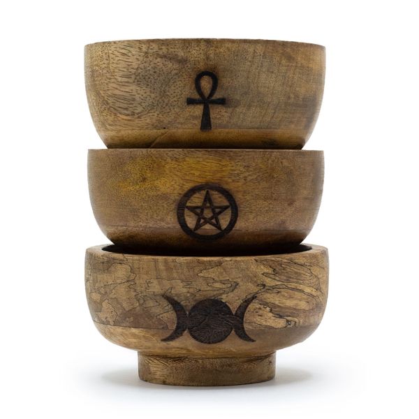 Kleine Ritualschale, Räucherkegelhalter 11 x 5,5 cm – (verschiedene Fünfecke usw.)