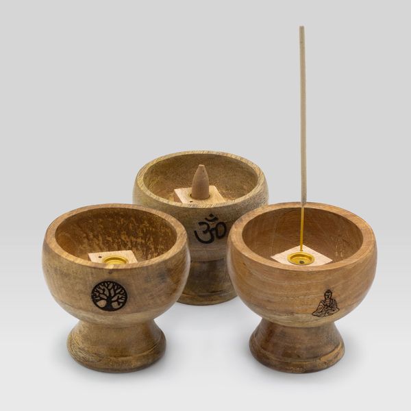 Große Ritualschale Räucherkegelhalter 11x9cm - Buddha