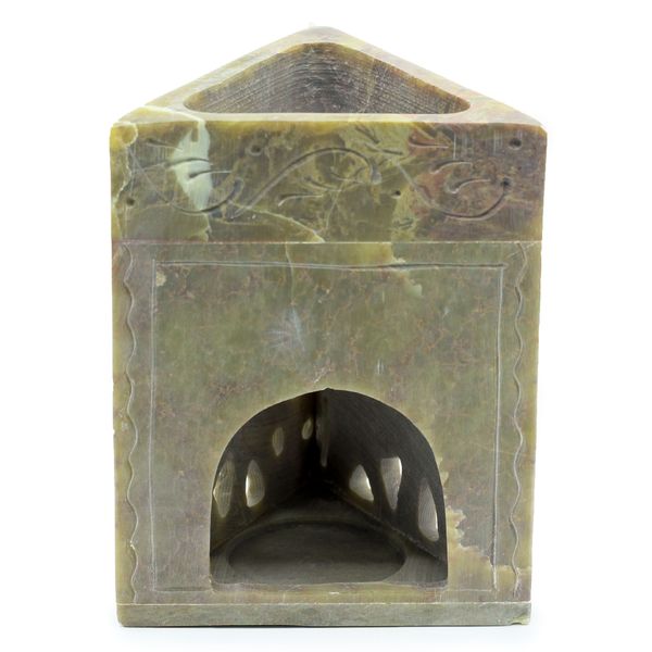 Dreieckige Duftlampe aus Speckstein 11x9cm - Elefant