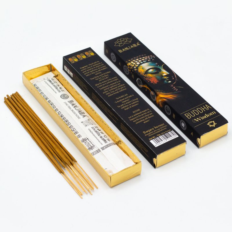 Banjara Buddha Räucherstäbchen-Geschenkpackung Starter-Set – 12 Packungen mit je 6 Räucherstäbchen