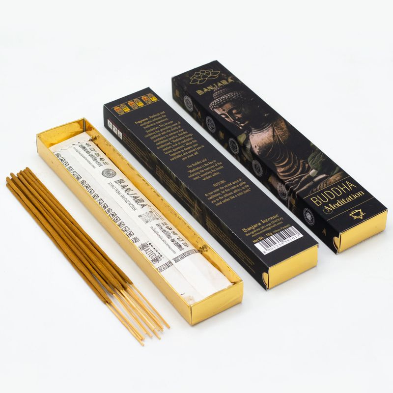 Banjara Buddha Räucherstäbchen-Geschenkpackung Starter-Set – 12 Packungen mit je 6 Räucherstäbchen