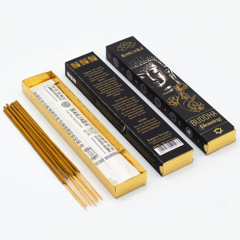 Banjara Buddha Räucherstäbchen-Geschenkpackung Starter-Set – 12 Packungen mit je 6 Räucherstäbchen