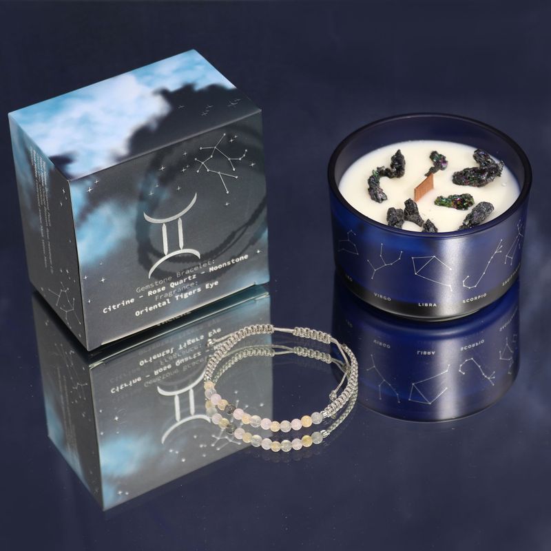 Sternzeichen-Kristallkerze mit Edelsteinarmband - Starter