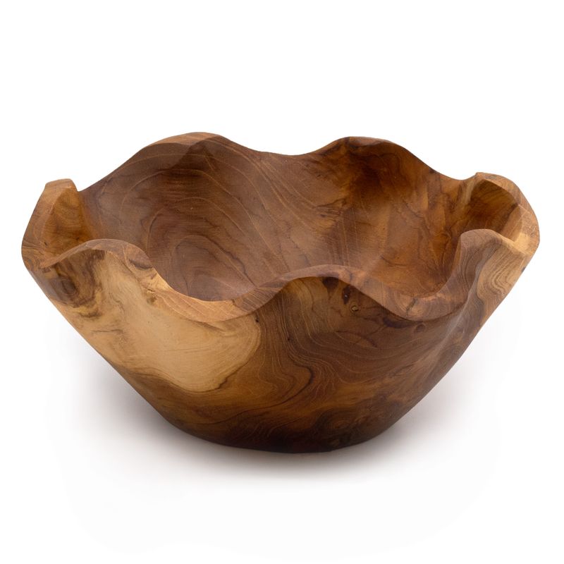 Mittlere, glatte Obstschale aus Teakholz- 21x9cm