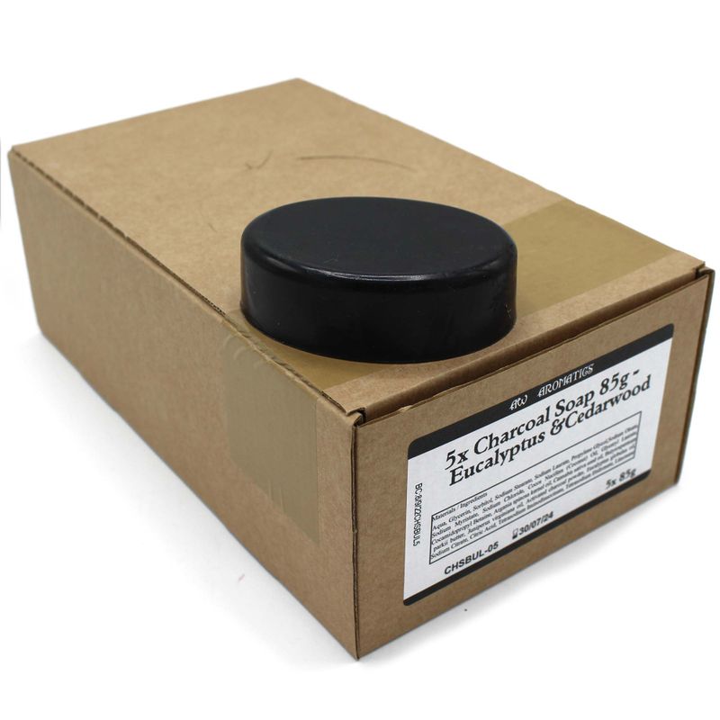 Aktivkohle Seife 85g - Eukalyptus & Zedernholz - Ohne Etikett