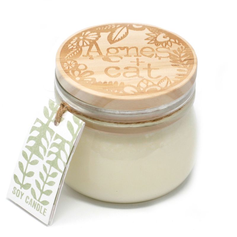 Kleine Glaskerze in Geschenkverpackung- White Fig