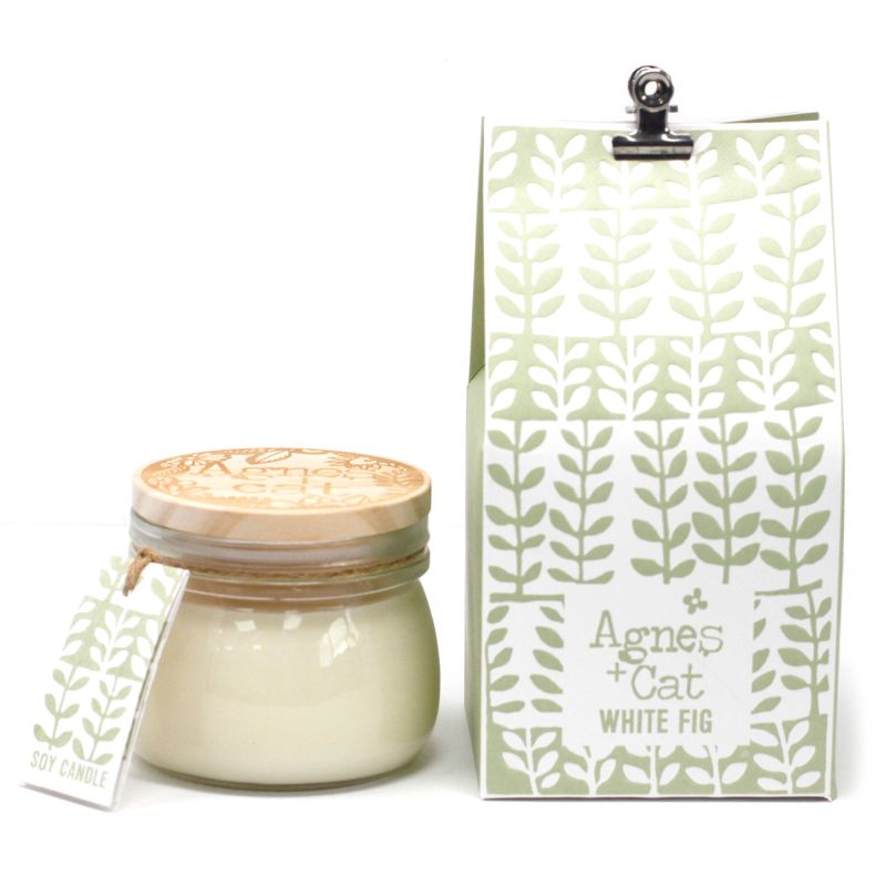 Kleine Glaskerze in Geschenkverpackung- White Fig