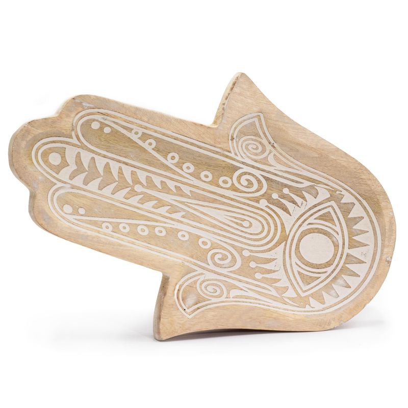 Langes Tablett 30x20,5x2,5cm - Hamsa Whitewash