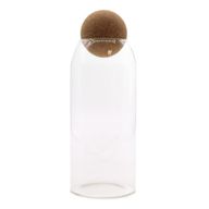 Glasgefäß mit Korkkugel– Klar - 20cm