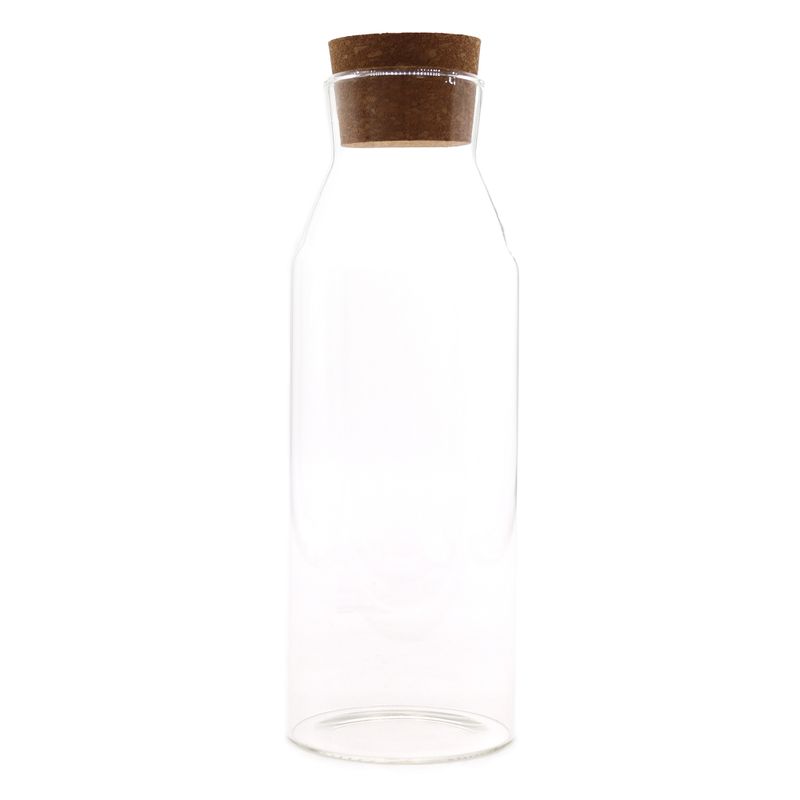 Glasgefäß mit Kork - Klar - 25cm