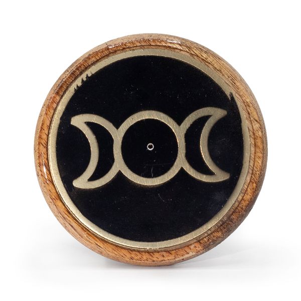Gold & Schwarz auf Mangoholz- Dreifacher Mond