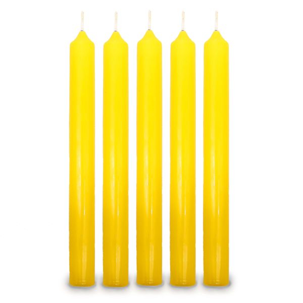 Zitrusgelbe Tafelkerzen