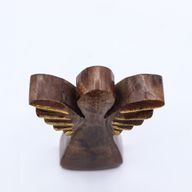 Kleiner Engel aus Mangoholz – Golddekor – 12 cm
