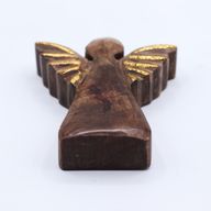Kleiner Engel aus Mangoholz – Golddekor – 12 cm