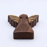 Mittlerer Engel aus Mangoholz – Golddekor – 16 cm