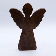 Großer Engel aus Mangoholz – Golddekor – 19 cm