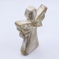 Engel aus Mangoholz – Weiß getüncht mit ausgeschnittenem Stern – 18 cm