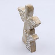 Mangoholz-Engel in Engelform – Weiß getüncht – 15 cm