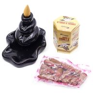 Packung mit 10 Masala Rückfluss Räucherkegel - Sandelholz und Vanille