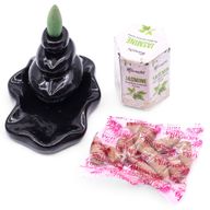 Packung mit 10 Masala Rückfluss Räucherkegel - Jasmin