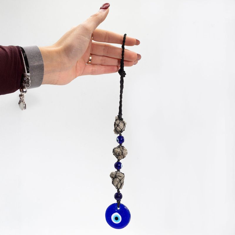 Hängender Steinanhänger- Piritsteine ​​und -Perlen- Evil Eye