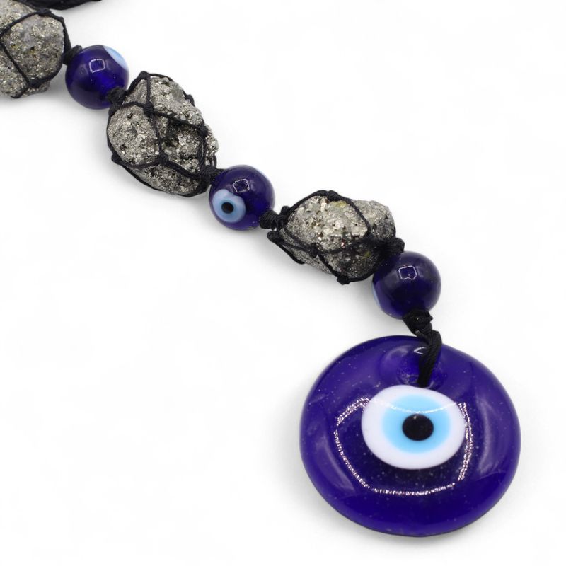 Hängender Steinanhänger- Piritsteine ​​und -Perlen- Evil Eye