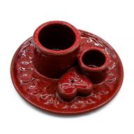 Palo Santo Stäbchen & Räucherhalter- Mandala - Rot, mit Herz- Glanz