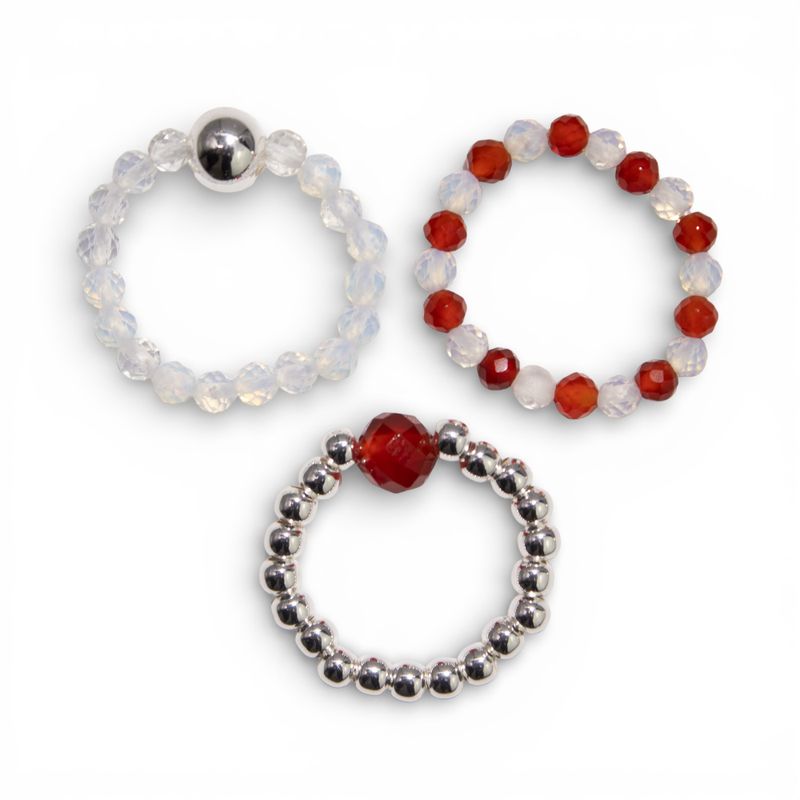 Nymph Edelsteinring-Set - Blutmond