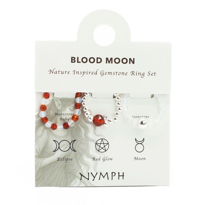 Nymph Edelsteinring-Set - Blutmond