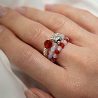 Nymph Edelsteinring-Set - Blutmond
