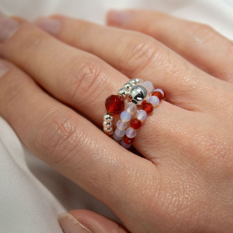 Nymph Edelsteinring-Set - Blutmond