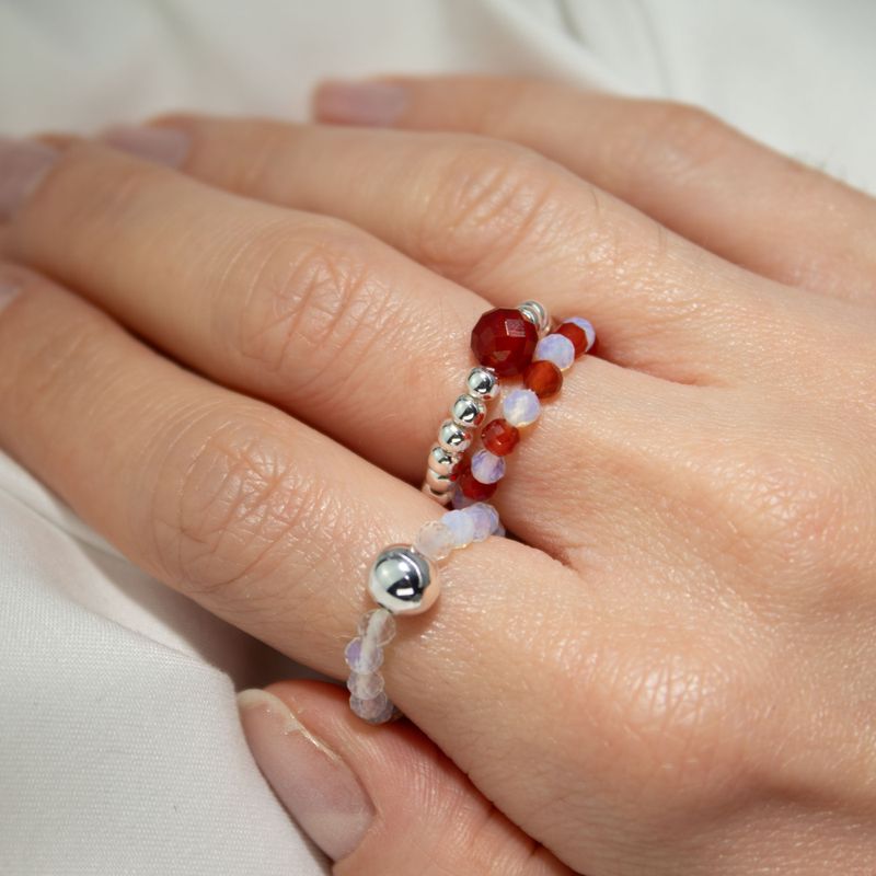 Nymph Edelsteinring-Set - Blutmond