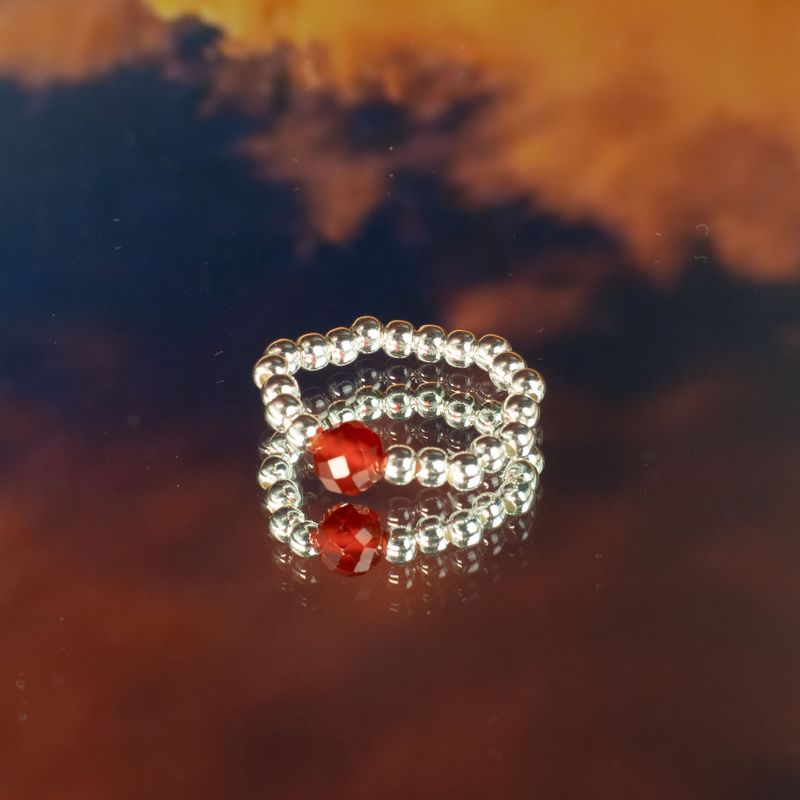 Nymph Edelsteinring-Set - Blutmond