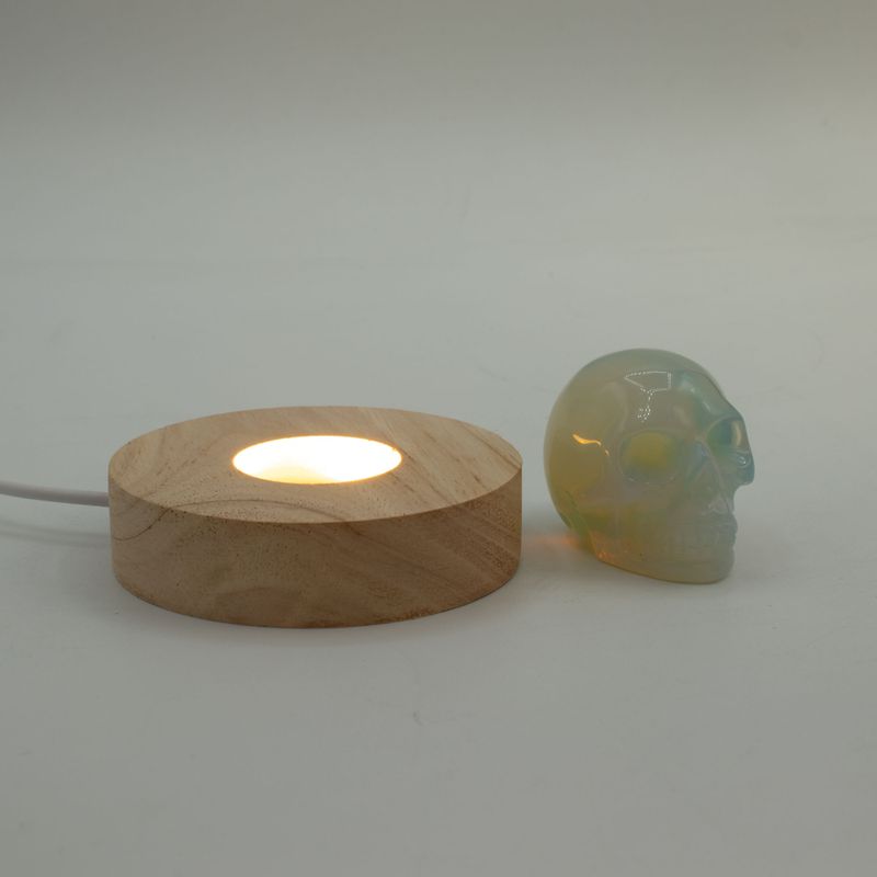 8 cm runder Holz-USB-LED-Ständer – Kalt/Warm/Tageslicht