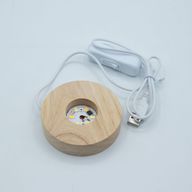 8 cm runder Holz-USB-LED-Ständer – Kalt/Warm/Tageslicht