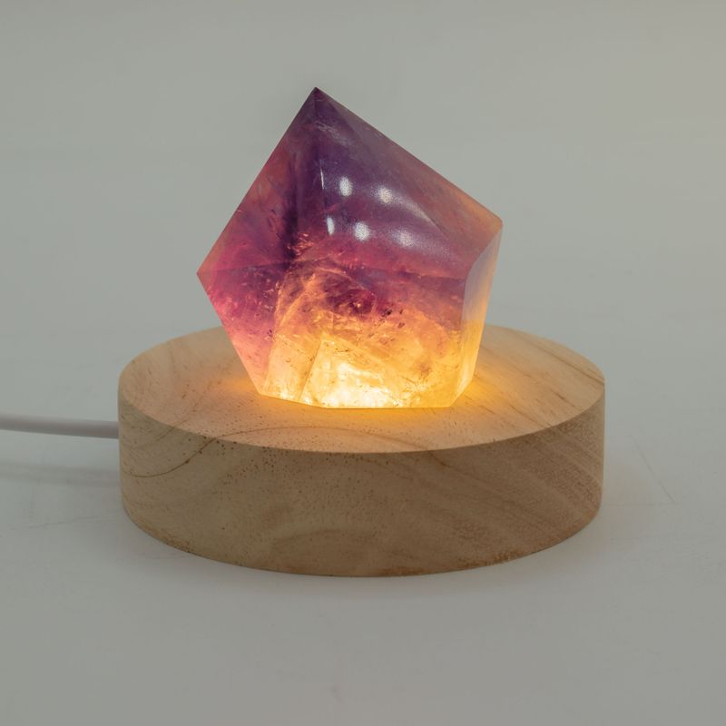 8 cm runder Holz-USB-LED-Ständer – Kalt/Warm/Tageslicht