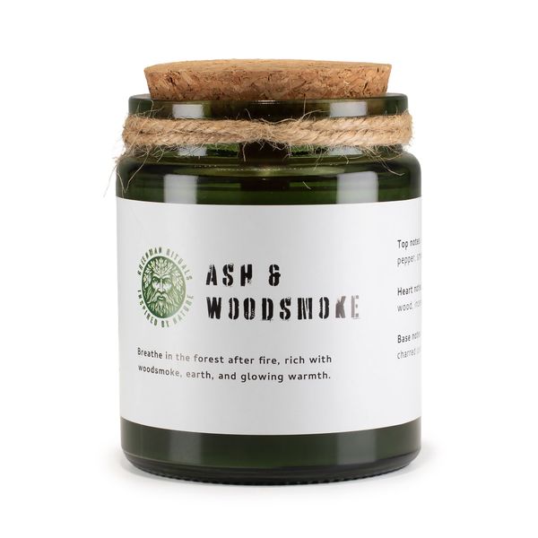 Woodwick Sojawachskerze - Asche & Holzrauch