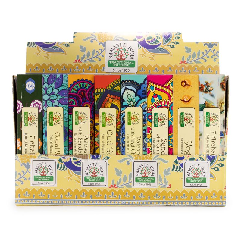 Namaste Mandala Masala Räucherstäbchen Displaypackung (6x8 Duft) (09-16)