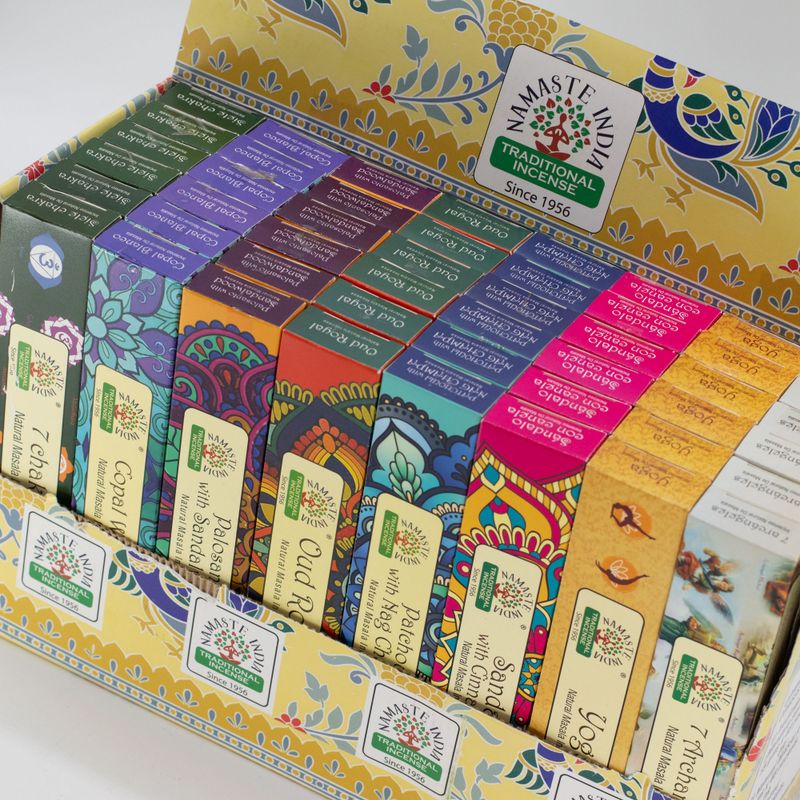 Namaste Mandala Masala Räucherstäbchen Displaypackung (6x8 Duft) (09-16)