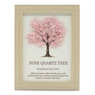 Edelstein-Bild – Baum des Lebens - Rosenquarz (20x14,7x1cm)