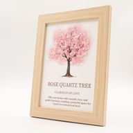 Edelstein-Bild – Baum des Lebens - Rosenquarz (20x14,7x1cm)