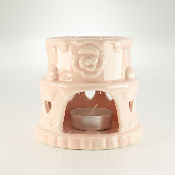 Keramik-Kuchen-Ölbrenner - Herzen - Rosa