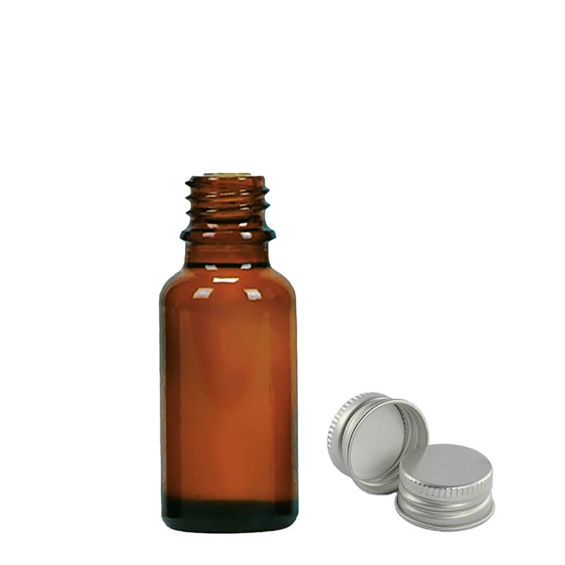 20 ml Braunglas-Tropfflasche mit Aluminiumkappe