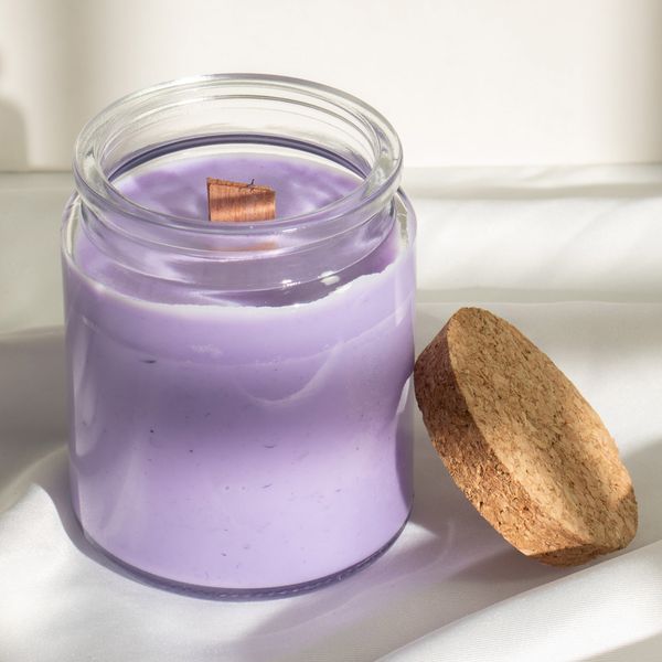 Ohne Etikett Woodwick Sojawachskerze - Wilder Lavendel