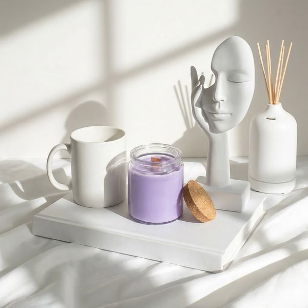 Ohne Etikett Woodwick Sojawachskerze - Wilder Lavendel
