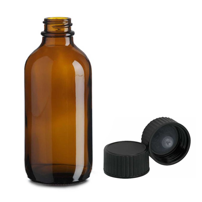 500ml Braune Boston-Glasflasche mit schwarzem Kunststoffverschluss